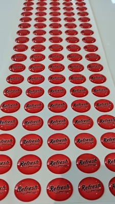 Label Epoxy Domed Stiker Mencetak Logo Kristal Kustom 3D Tahan Air