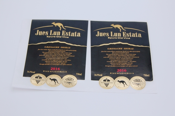 Stiker Label Anggur Perak Timbul Foil Seal Stiker Perekat Tahan Air Pribadi