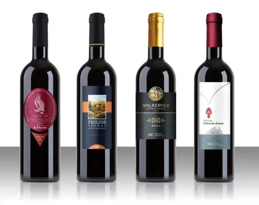 Vinyl Matte Wine Label Stiker Perekat Logam Untuk Botol Warna CMYK