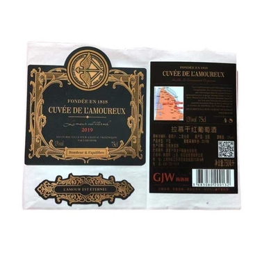 Label Botol Wiski Pribadi Mencetak Stiker Segel Foil Timbul Pribadi