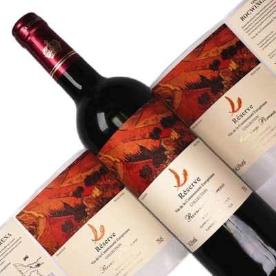 Matt Lamination Vinyl Botol Anggur Stiker Label Pencetakan Pribadi Tahan Air