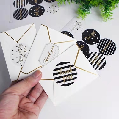 Bunga Stiker Label Pernikahan Tahan Air Kemasan Terima Kasih Stiker Lingkaran 500pcs
