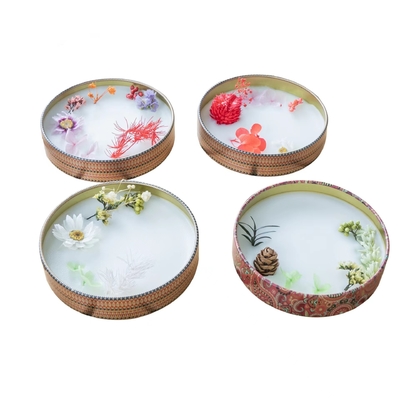 Kemasan Wadah Saffron Kosong Round Pvc Window Cookies Biscuit Metal