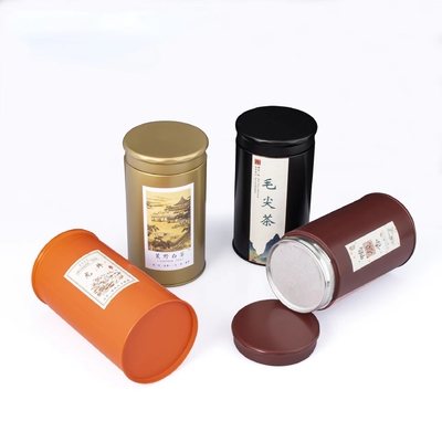Putih Saffron Tin Box Cylinder Jar Bagus Bisa 180 Gram Round Metal Tinplate Dicetak