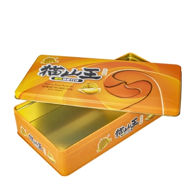 Kotak Timah Logam Persegi Kecil Untuk Lilin Bulat Besar Kemasan Kue Bulan Bulat