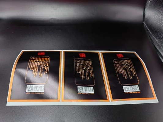 Stiker Label Botol Anggur Mini Gulung Emas Perak Stamping Spot UV
