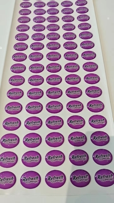 Label Epoxy Domed Stiker Mencetak Logo Kristal Kustom 3D Tahan Air