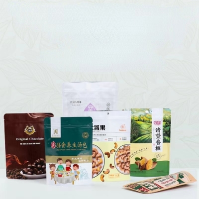 Matt Finish Plastic Stand Up Pouch Dengan Kemasan Ziplock Foil Untuk Buah Kurma Dapat Ditutup Kembali