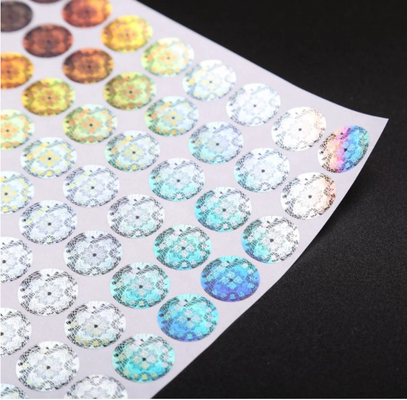 Label Hologram Perekat Diri Stiker Anti Palsu Ukuran Disesuaikan