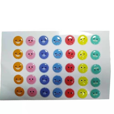Bulat Epoxy Sticker Printing Vinyl Label Domed Packing Label Clear