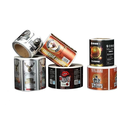 Label Botol Alkohol Minuman Keras CMYK, Label Anggur Khusus Glossy / Matt Embossing
