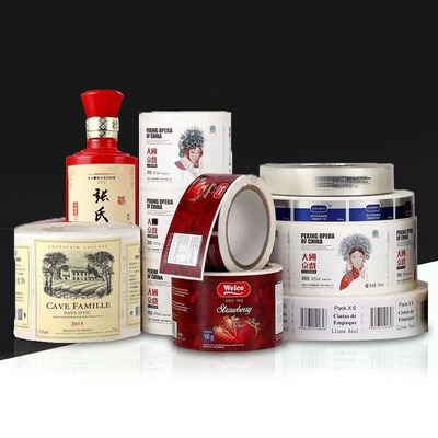 Label Botol Alkohol Minuman Keras CMYK, Label Anggur Khusus Glossy / Matt Embossing
