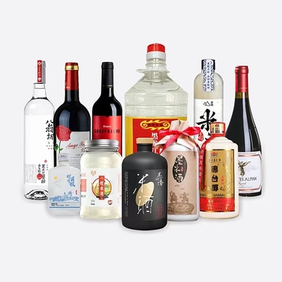 Label Botol Alkohol Minuman Keras CMYK, Label Anggur Khusus Glossy / Matt Embossing