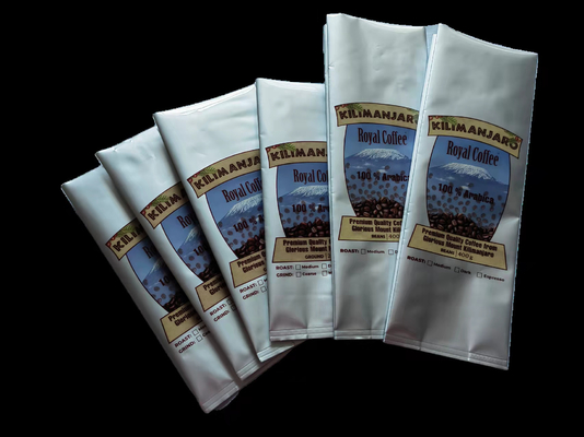 1kg Kemasan Kantong Plastik Bening Plastik Berdiri Kantong Ritsleting Kopi Dengan Katup